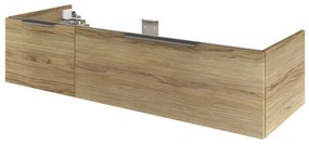 Mobile da bagno sospeso sotto lavabo L 135 x H 32 x P 48 cm bianco, 2 cassetti Neo, Maniglie acquistabili separatamente