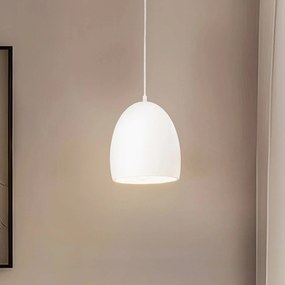 SOLLUX LIGHTING Lampada a sospensione Wula con paralume in ceramica bianca