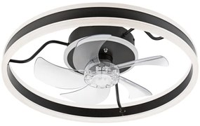 Plafoniera LED con ventilatore APOLLO LED/38W/230V nero + telecomando