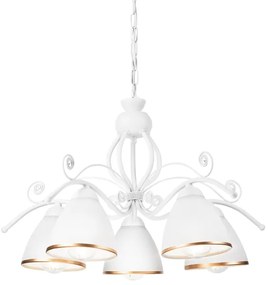 Lampadario a sospensione con catena RETRO II 5xE27/60W/230V bianco