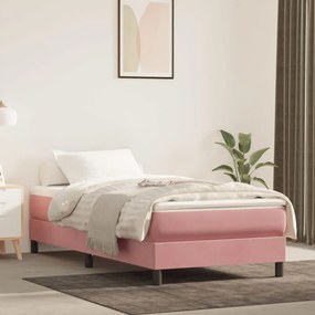 Materasso A Molle Insacchettate Rosa 80x210x20 Cm İn Velluto /