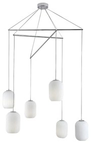 Lampadario Glamour Rebecca cromo 6x E27 NOVECENTO