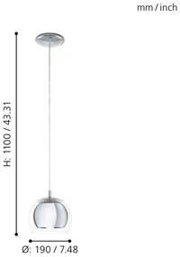 Eglo 94592 - Lampadario ROCAMAR 1xE27/60W/230V