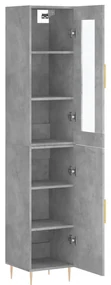 Credenza grigio cemento 34,5x34x180 cm in legno multistrato