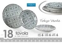 Servizio da tavola piatti tokyo verde pz 18