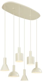 Lampada a sospensione scandinava color crema a 6 luci - Biles