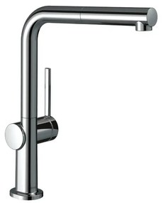 Rubinetto da cucina a collo di cigno Talis M54 argento cromato lucido HANSGROHE