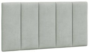 Letto con materasso grigio chiaro 100x200 cm in velluto