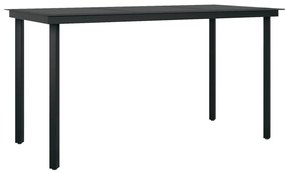 Idaxl set mobili da pranzo per giardino 7 pz nero