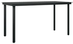 Idaxl set mobili da pranzo per giardino 7 pz nero