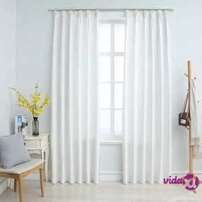 vidaXL Tende Oscuranti con Ganci 2 pz Avorio 140x175 cm