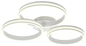 Plafoniera bianca con LED dimmerabile a 3 livelli 3 luci - Navara
