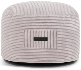 Poggiapiedi grigio chiaro con rivestimento in velluto a coste Om 60 – SLOWDOWN