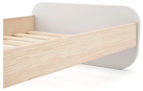 Letto da bambini bianco con effetto pino con rete inclusa 90x190 cm Esteban – Marckeric