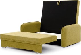 Divano giallo allungabile/con contenitore e rivestimento in ciniglia 155 cm Laine – ELTAP