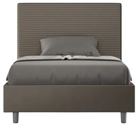 Letto una piazza e mezza con rete imbottito 120x200 similpelle cappuccino Focus