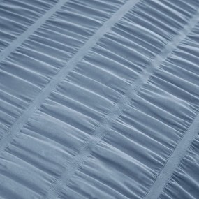 Lenzuola in crêpe blu per letto matrimoniale 200x200 cm Seersucker - Catherine Lansfield