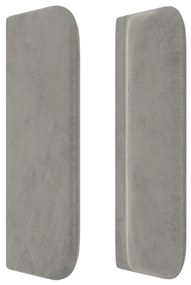 Testiera ad Orecchio Grigio Chiaro 203x16x78/88 cm in Velluto