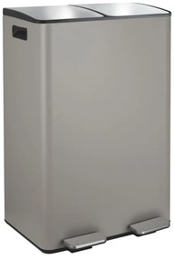 Cestino per la spazzatura grigio tortora in acciaio per raccolta differenziata/con pedale 2x30 l Aliya – Spirella