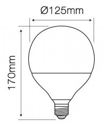 Lampada LED Globo E27 35W, Ceramic, 125lm/W, No Flickering Colore  Bianco Caldo 2.700K