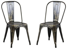 AGATHA - set di 2 sedie in metallo nero antico