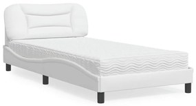 Letto con materasso bianco 100x200 cm in similpelle