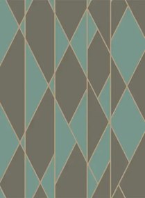 Cole & Son Carta da parati Oblique - Teal & Black