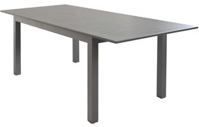 ARGENTUM - set tavolo in alluminio cm 150/210 x 90 x 75 h con 4 poltrone Aulus