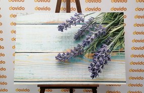 Stampa su tela – Lavanda su sfondo di legno