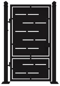 Cancello in ferro, apertura centrale, L 104.5 x 180 cm, di colore nero