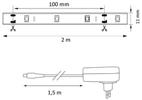Striscia LED RGB dimmerabile MAGIC 2 m LED/12W/230V + Telecomando