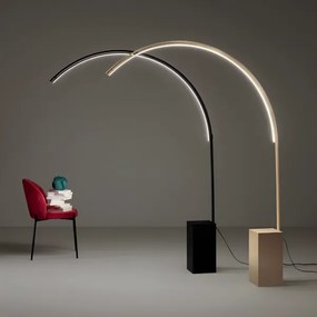 Lampada piantana LED BIBLIO in metallo verniciato Oro 142x215 cm