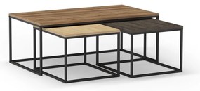 Set di 3 tavolini in colore naturale 60x110 cm Camelia - Marckeric