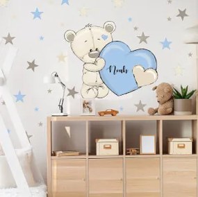 Orsetto azzurro con stelle - adesivi da parete per bambini  | Inspio