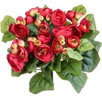 Set 3 Bouquet Artificiale di Begonia Altezza 28 cm