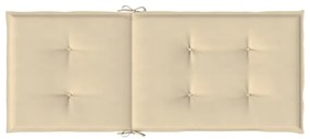 Cuscini per Sedie 4 pz Beige 120x50x3 cm in Tessuto