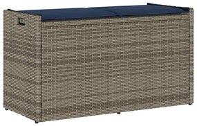 Cassapanca Da Esterno Con Cuscino Grigia 100 Cm İn Polyrattan /