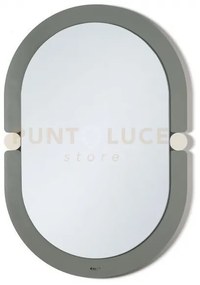 Specchio moderno da parete alchimia ovale giada/avorio in ferro, ve...