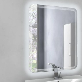 Specchio con illuminazione integrata bagno rettangolare Led BADEN HAUS L 74 x H 90 x P 2 cm trasparente