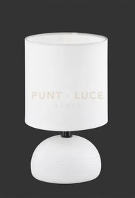 Luci lampada da tavolo base ceramica mezza sfera bianca paralume bi...