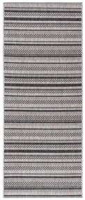 Tappeto Flatweave Stripes geometrico grigio / argento, L 200 x L 80 cm