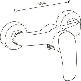Mexen Tord set doccia esterno con soffione e miscelatore doccia Fabia, cromo - 746540200-00
