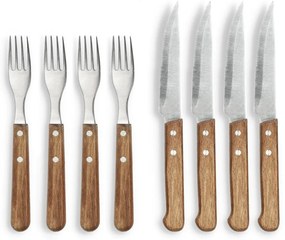 Set di coltelli da carne argentati/di colore naturale in acciaio inox 8 pz – Holm