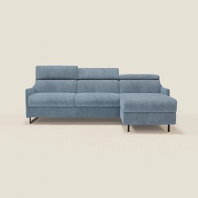Loto Divano Letto Angolare con Penisola contenitore, Poggiatesta, Materasso Alto H18 in morbido tessuto impermeabile T14