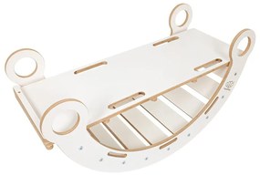 Arco a dondolo montessori bianco in pino massiccio 39x75x38 cm Montessori – Meowbaby