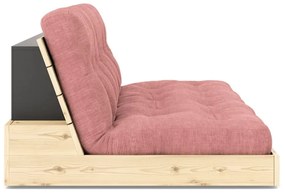 Divano letto in velluto a coste rosa 196 cm Base - Karup Design