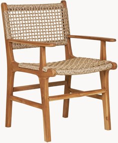 Set di 2 sedie da pranzo da giardino in legno di teak con braccioli Derby