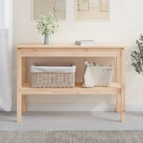 Tavolo consolle 110x40x75 cm in legno massello di pino