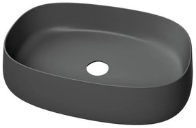Lavabo da appoggio Paddle OLYMPIA CERAMICA rettangolare in ceramica L 60 x H 40 x P 40 cm nero