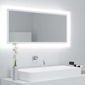 Specchio da bagno con led bianco 100x8,5x37 cm in acrilico